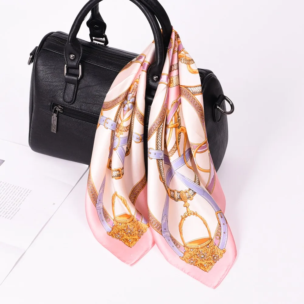 

53*53CM 100% Silk Scarves Women 2018 Fashion Square Scarfs For Ladies Sjaal