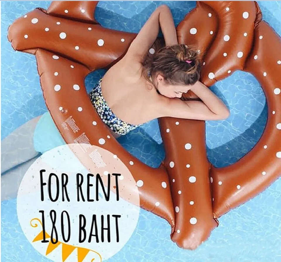 

New Inflatable Mattress Pretzel Swimming Circle Pool Float Beach Island Boia Piscina Ring Summer Water Fun Party Toy Women Child