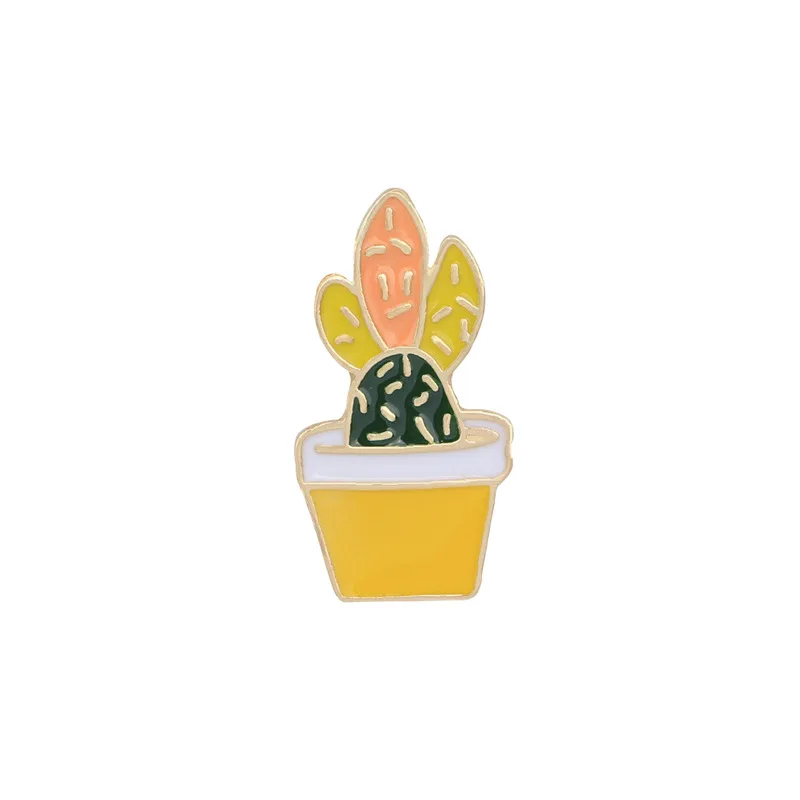 Potted Plant Cactus Enamel Pins Metal Lovely Badges Brooch Vintage Brooches For Women Jewelry Clothing Collar Lapel Accessories - Окраска металла: style 15