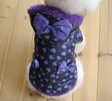 Free Shipping! Purple bow dog winter clothes , wholesale pet clothes coat, pet apparel