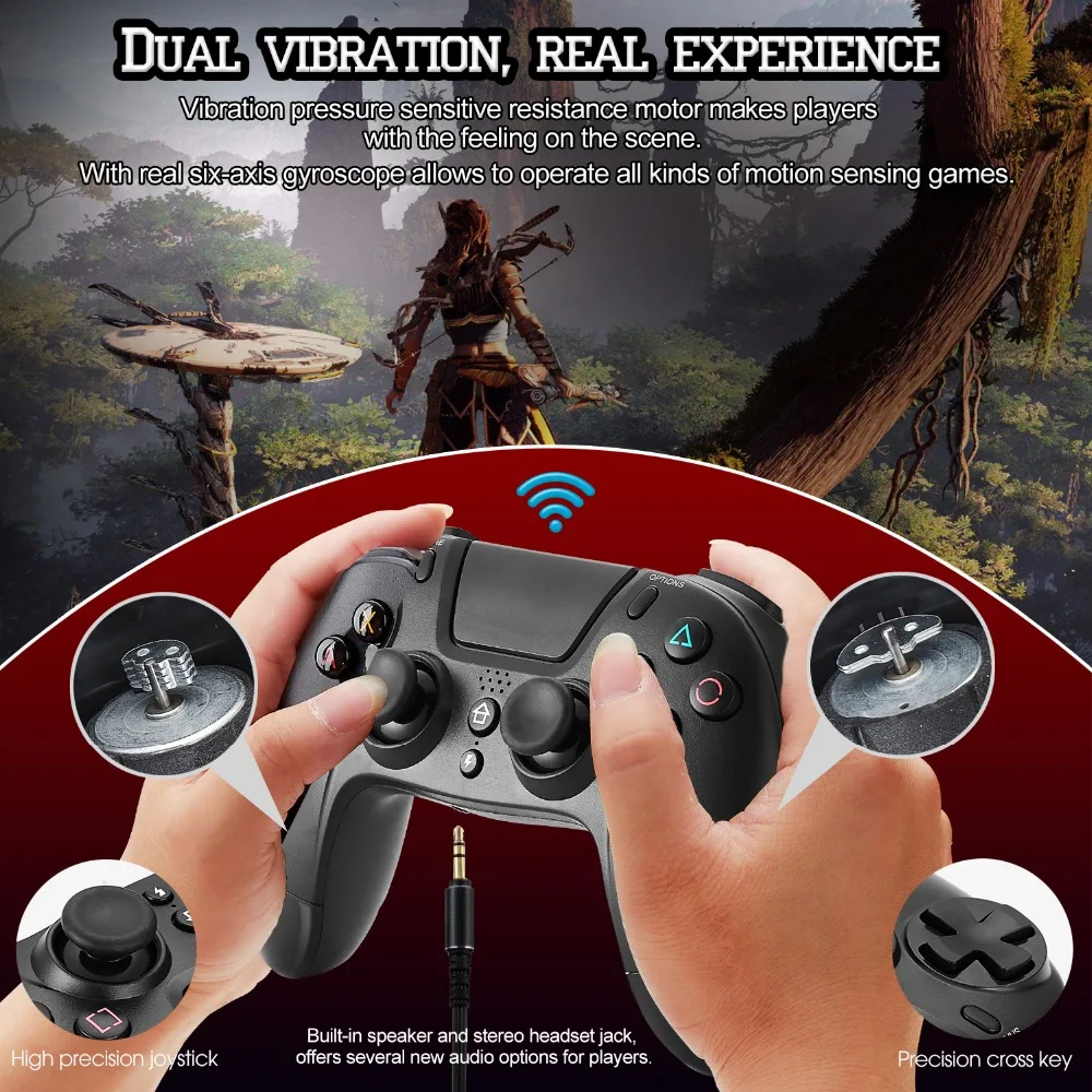Игровой контроллер для PS4, двойной ударный геймпад, Bluetooth Беспроводная вибрационная игровая консоль для sony Play Station 4 джойстика