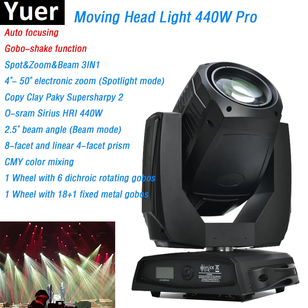 

O-sram Lamp 470W Pro Moving Head Light CMY Function DMX 512 Control Beam Spot Wash Light Party Stage Lighting Effect Dj Disco