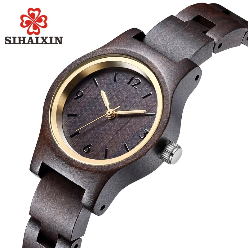 SIHAIXIN женские часы бамбуковые Топ бренд роскошные маленькие деревянные