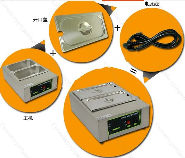 8KG Capacity 2 Lattices commercial electric chocolate melting machine Chocolate Melter Machine Chocolate Warmer Machine Pot