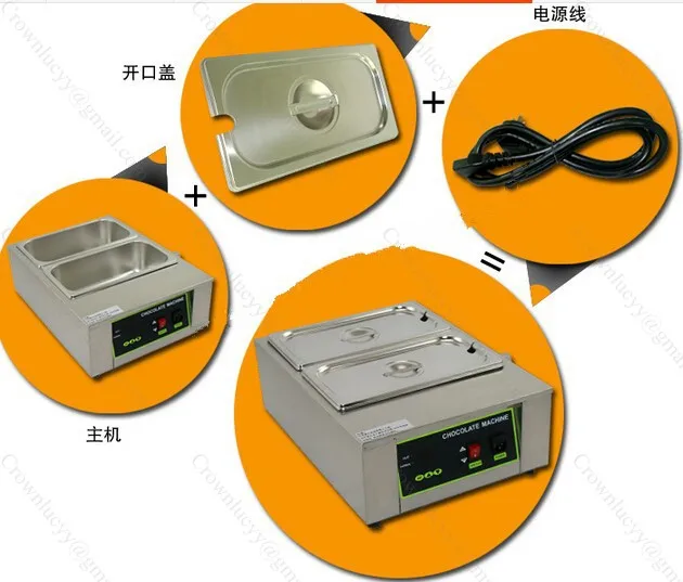 8 кг Емкость 2 решетки Коммерческая электрическая машина для плавления шоколада