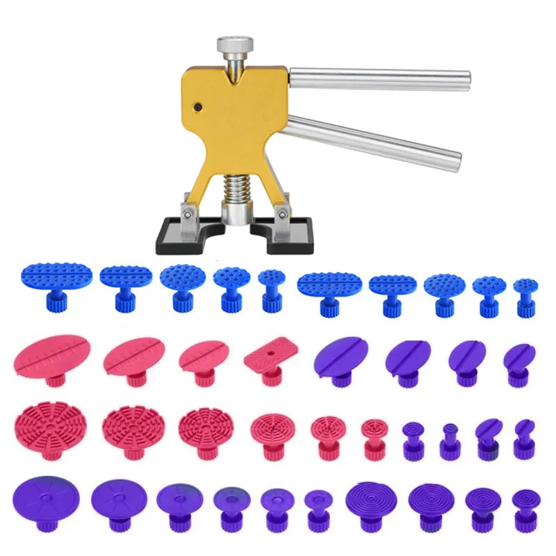 

WEYHAA PDR Tools Paintless Dent Repair Kit PDR Dent Lifter with 38PCS Blue Puller Tabs Paintless Dent Removal Kit for hail damag