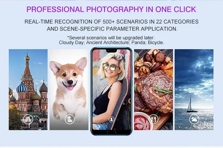 HUAWEI HONOR 10 4GB RAM 128GB ROM Hisilicon Kirin 970 2.36GHz Octa Core 5.84 Inch IPS Full Screen Dual Camera Android 8.1 4G LTE Smartphone