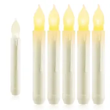 Упаковка из 4 беспламенная тонкая свеча свечи для окон, 16,5 см Янтарный светодиодный свет пластиковые батареи свечи, восковая капля окунутый мерцающий свет
