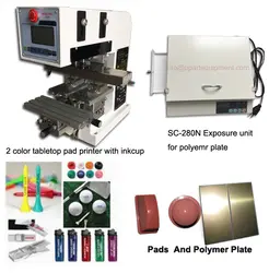 Двойной принтер с подушкой для нанесения краски машина и машина УФ-облучения и полимерные пластины