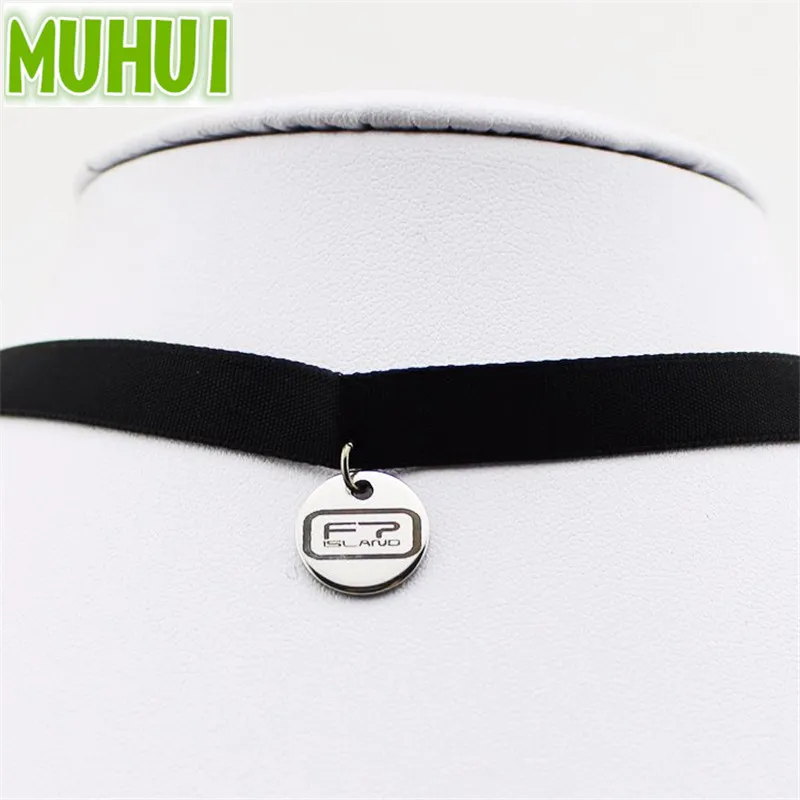 

Korea POP Group FTIsland Leather Titanium Steel Pendant Choker Necklace Women Jewelry Collares 18111