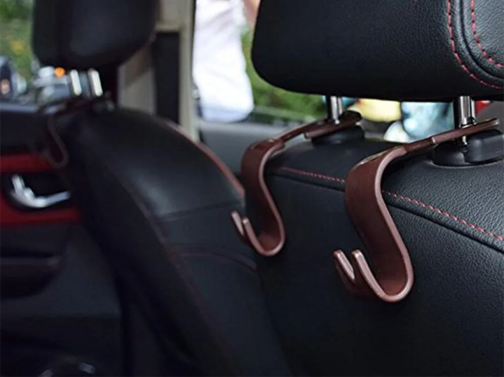 4pcslot Universal Cute Car Back Seat Headrest Hanger Holder Hook for Bag Purse Cloth Grocery Storage Auto Fastener Clip (1)