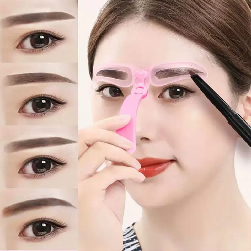 

1 Set 4 pcs Fashion Thrush Eyebrow Auxiliary Tool Eyebrow Shape Mould Tools Eyebrow Card Three generations thrushcross card