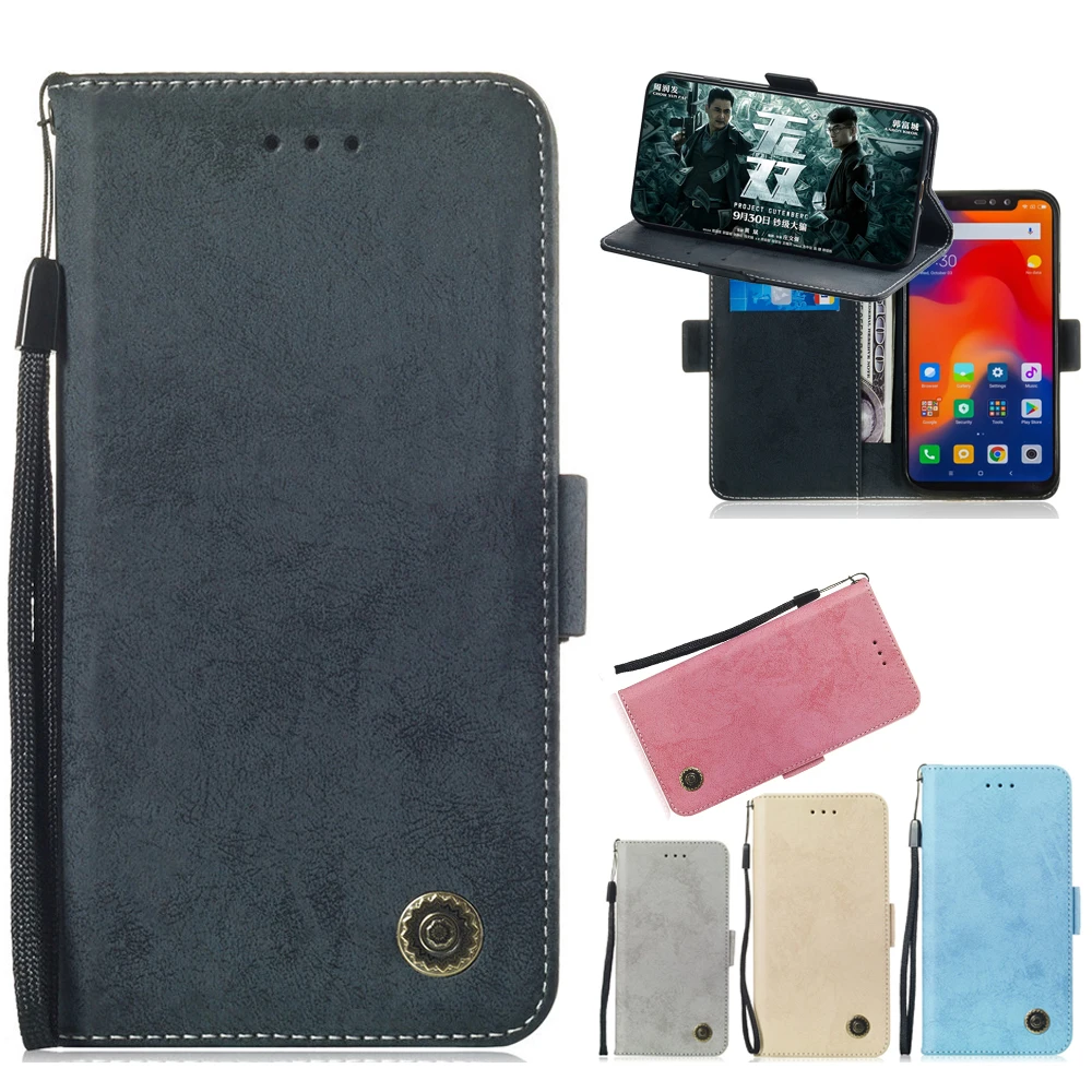 

For Xiaomi MI A2 Lite Case Genuine Leather Wallet Case for xiaomi MI A2 / MI 6X / Pocophone F1 Cover Flip Soft TPU Stand mia2 6