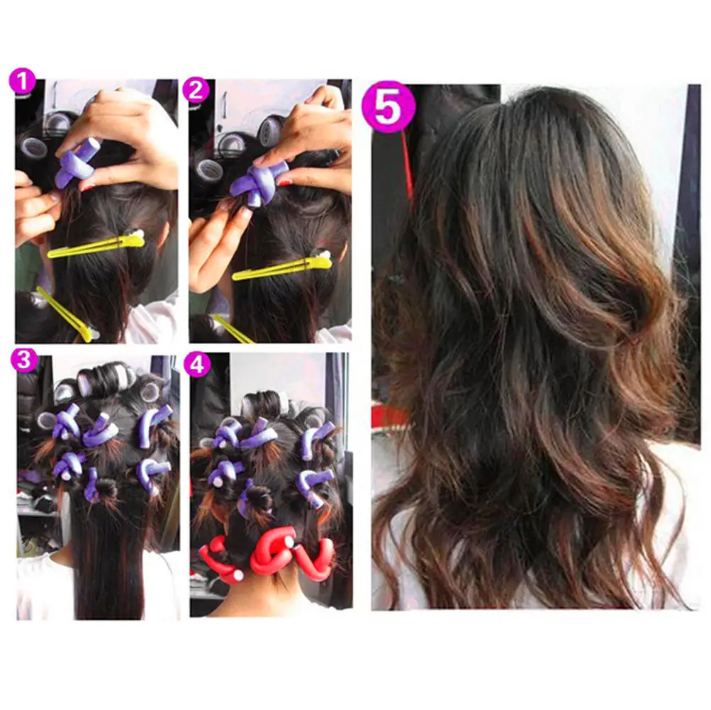 10pcs Hair Foam Roller Twist Hair Salon Styling Curler Soft Stick