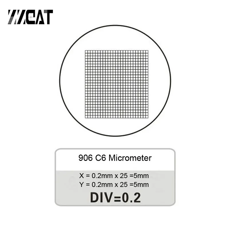 DIV 0.2MM C6 Graticule Plate Circle Micrometer Microscope Slide Grid