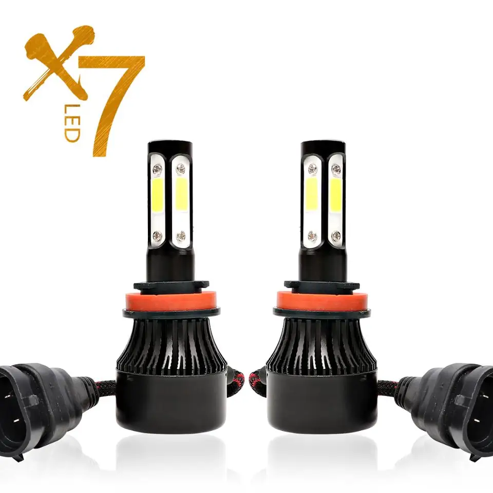 4 sisi luces led h4 h7 h11 bohlam lampu depan led untuk mobil lampu hb4 h13 9004 9005 9006 9007 100 w 12000lm 6500 k 12 v
