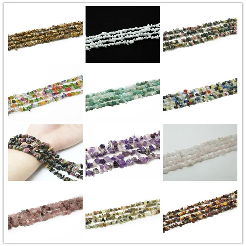 

5-8mm 87cm/str Natural Stone Freeform Gravel Loose Chip Beads For Jewellery Making Bracelet Strand Necklace DIY