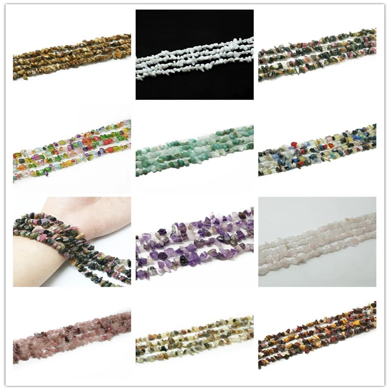Natural Gravel Beads Freeform Chips Gemstone Beads Set Kits  For DIY Jewelry