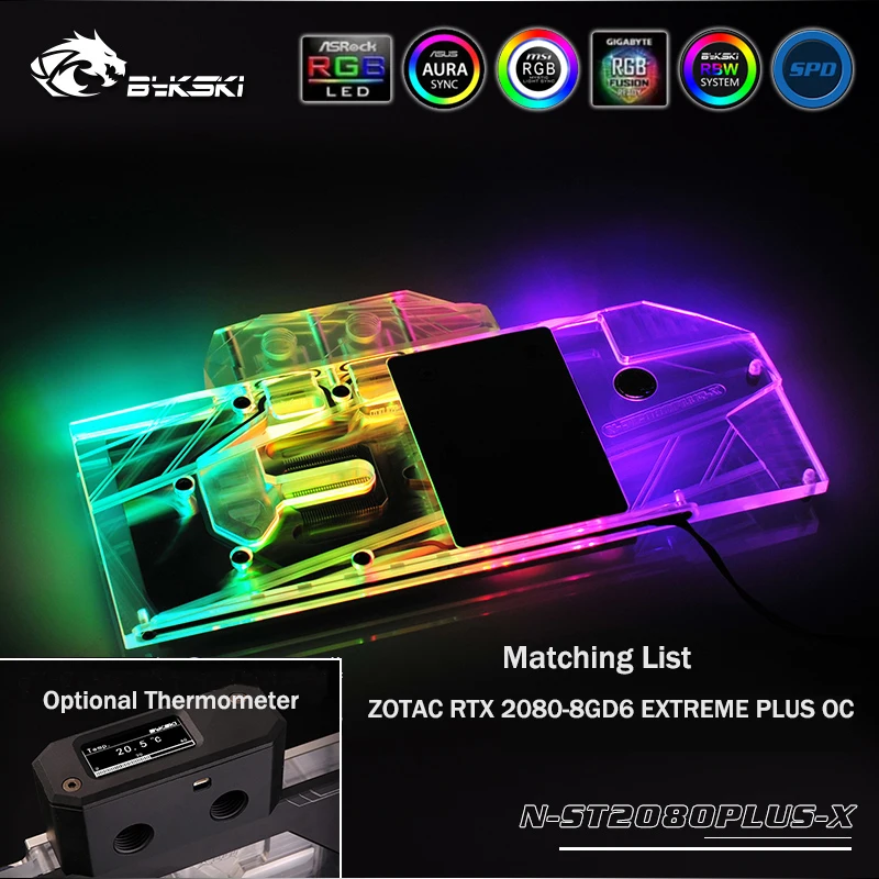Bykski полное покрытие водоблок для ZOTAC RTX 2080-8GD6 EXTREME PLUS OC/Медь радиатора. П/П: N-ST2080PLUS-X