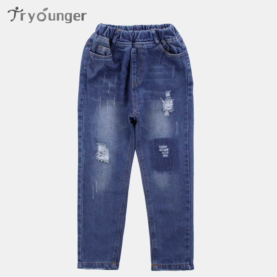 Kid Jeans For Girls Autumn Solid Kids Jeans Ripped Jeans For Teenagers
