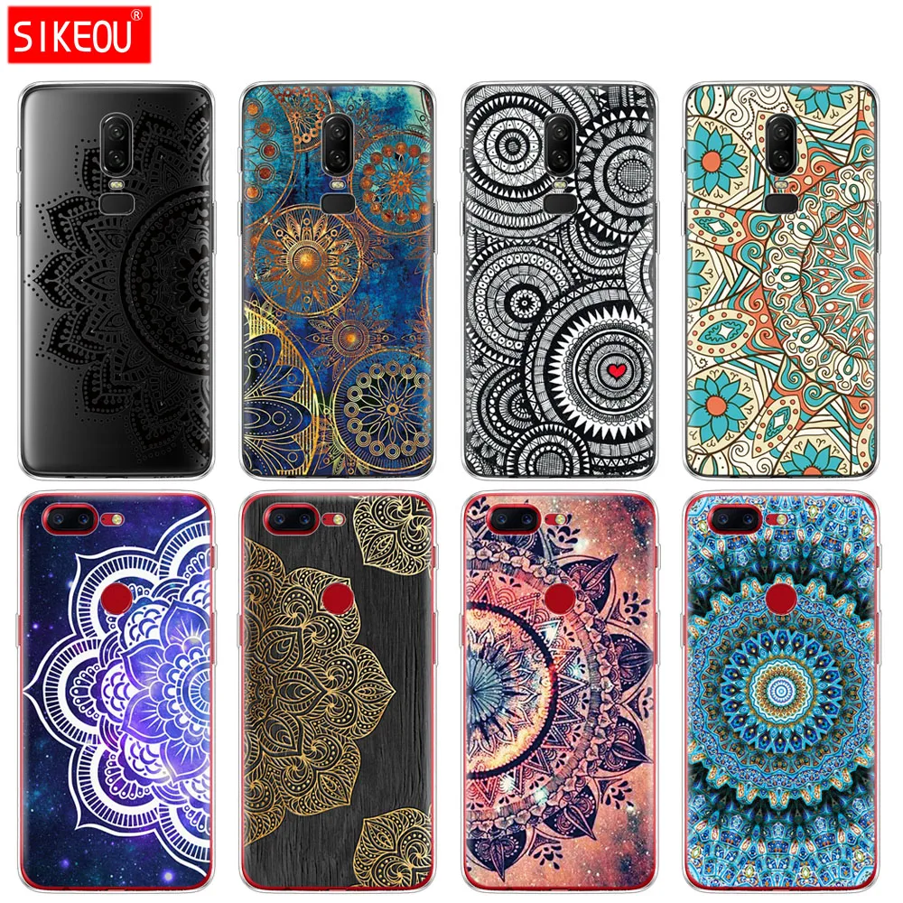 

silicone cover phone case for Oneplus one plus 6 5T 5 3 A3000 A5000 Vintage Pattern Mandala flower