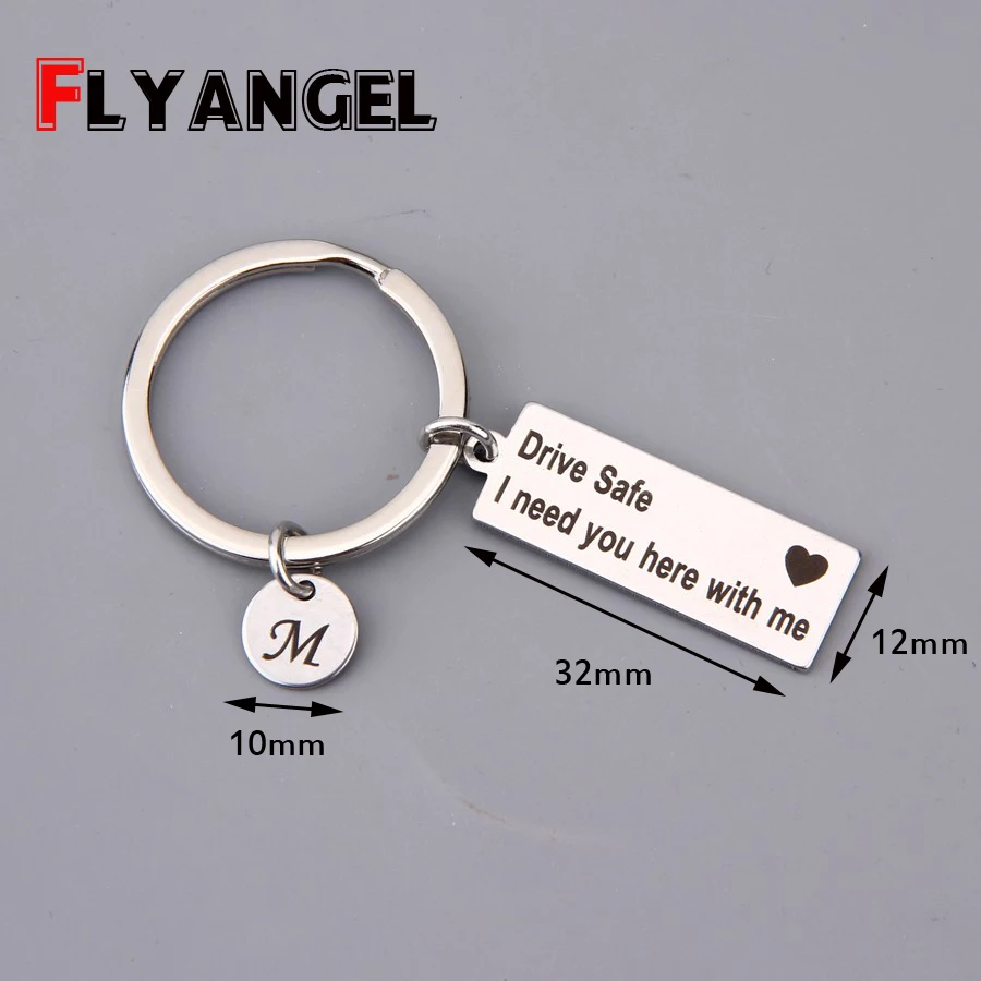 Брелок FLYANGEL на заказ 26 Initials безопасный брелок с гравировкой очаровательными