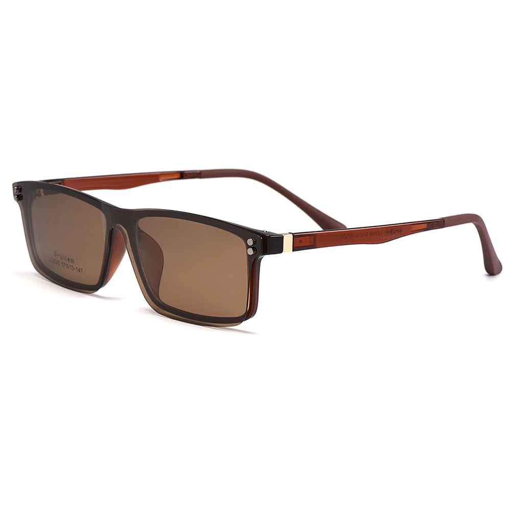 Gmei оптические Модные мужские квадратные ультралегкие очки с оправой, поляризованные солнцезащитные очки с зажимом, женские оптические очки S2026 - Цвет оправы: C3