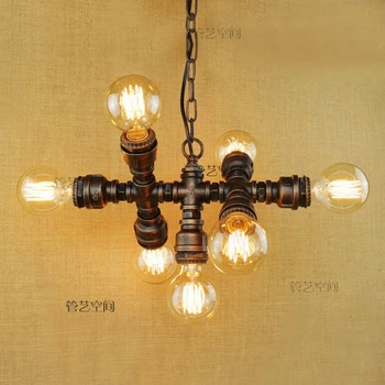

Loft industrial Iron water Pipe steam punk Vintage pendant lamp cord E27 led pendant lights for bedroom bar restaurant kitchen