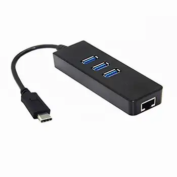 

USB 3.1 Type C to Multiple 3 Ports USB 3.0 Hub with Ethernet Network LAN Adapter