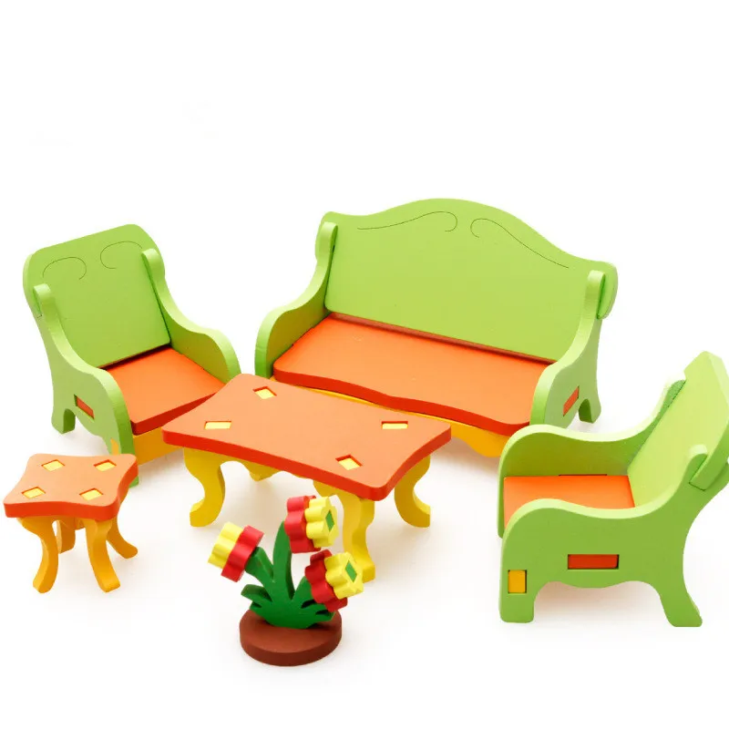 DIY Mini Furniture toy Kids Educational Dollhouse Furniture Toy baby