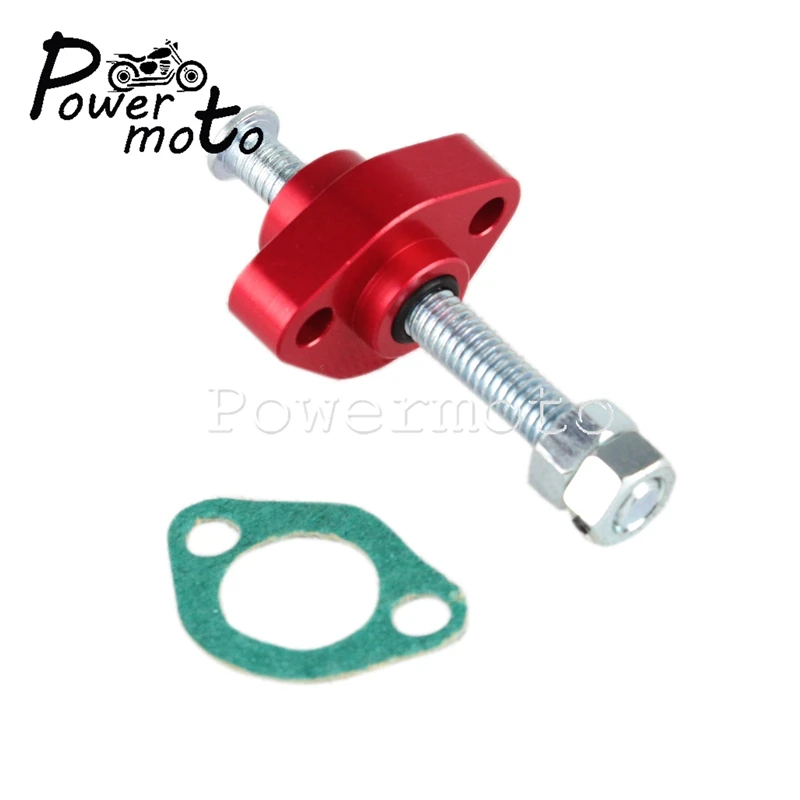 2X Red Motorcycle Cam Chain Tensioner 6063-T6 CNC Aluminum Manual Cam Tensioner for Honda VTR1000F SuperHawk Firestorm 1997-2005