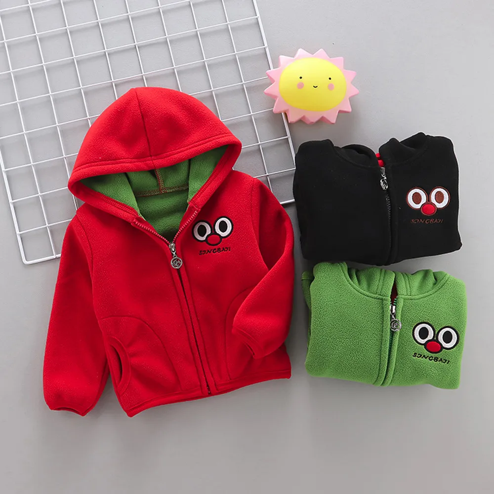 

MUQGEW Fashion Baby Coat Boy Girl Jean jacket Cartoon Long Sleeve Hoodie Fleece Winter Warm Clothes Coats winter jacket veste