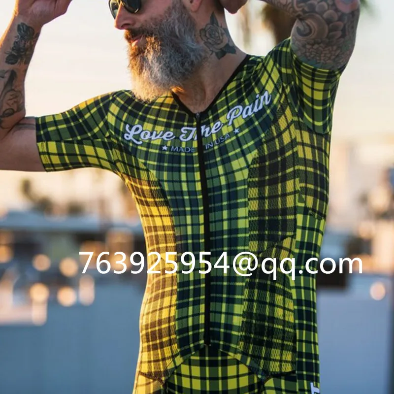 

2019 LOVE THE PAIN Man Body triathlon ciclismo High-quality clothing custom rock bicycle maillot KissBike skinsuit Pro team