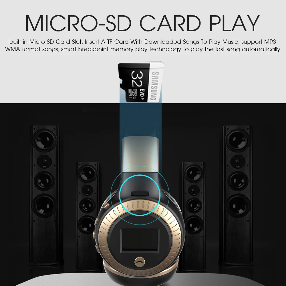 Fone de Ouvido sem Fio com Bluetooth Livres com Microfone Reprodução de Mp3 Zealot Super Grave Estéreo Cartão tf Rádio fm Mãos - Image 4