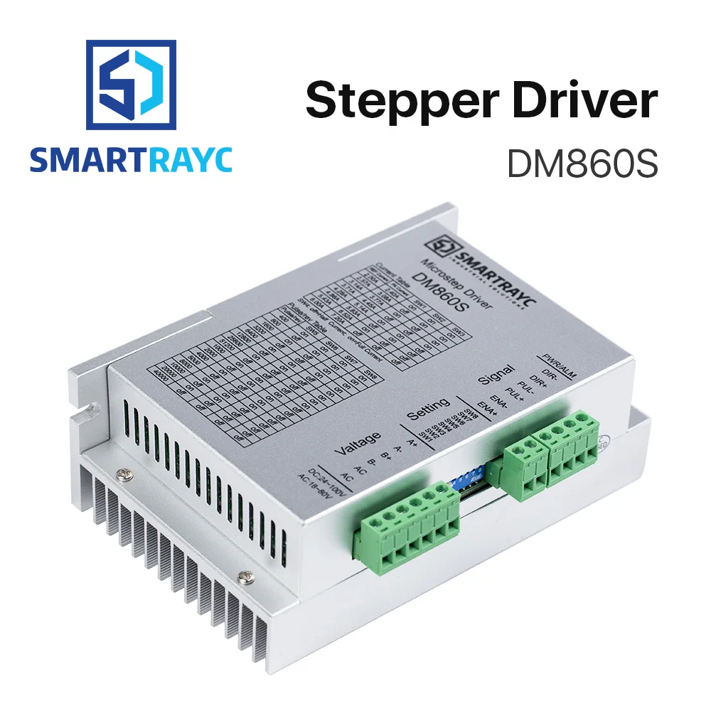 

Smartrayc 2-Phase Stepper Driver DM860S 18-80VAC & 24-100VDC Output 2.4-7.2A Current