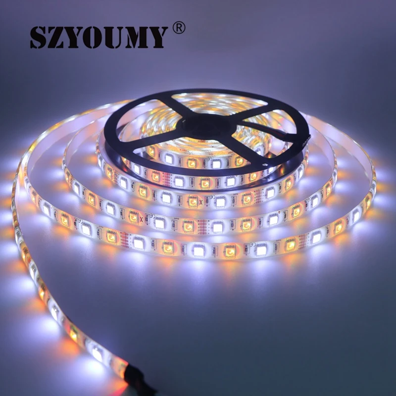 Szyoumy 50 м 10 рулонов SMD 5050 RGB Светодиодные ленты IP20 IP65 5 м 300 светодиодный DC 12 В RGBW rgbww fita светодиодный полосы света гибкий неон Клейкие ленты