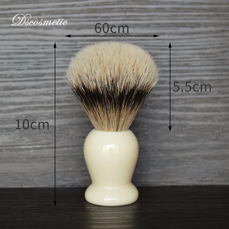 Dscosmetic Мужская кисть для бритья с белой ручкой из смолы Silvertip Badger Hair узлы