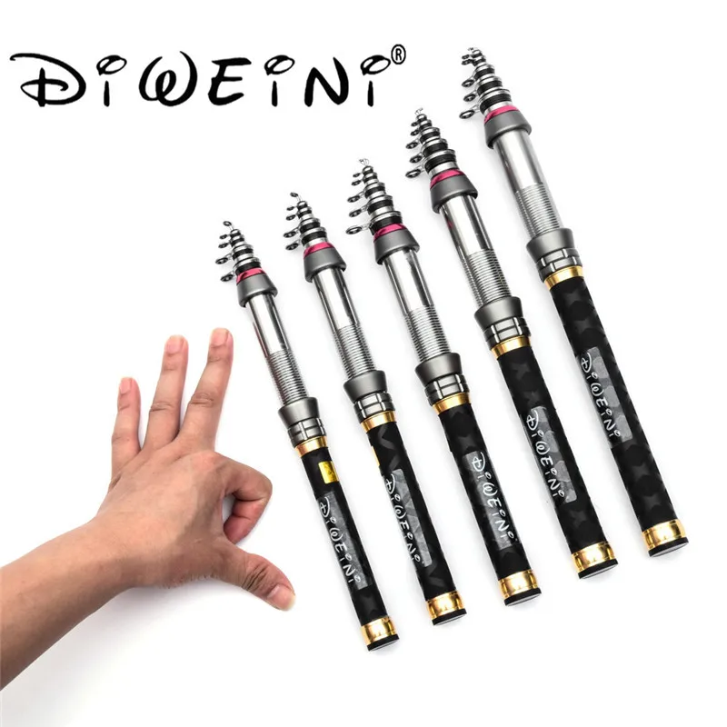 

Mini Pocket Size 1.3M 1.5M 1.8M 2.1M 2.4M Carbon Fiber Rod Pocket Telescopic Fishing Rod Spinning Fishing Rod Vara De Pesca
