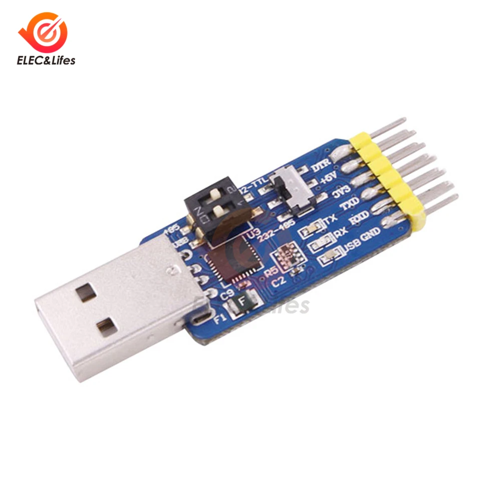 

CP2102 USB To RS232 / RS485 TTL Serial Module Mutual Convert 6 in 1 RS232 to TTL Converter Module Board