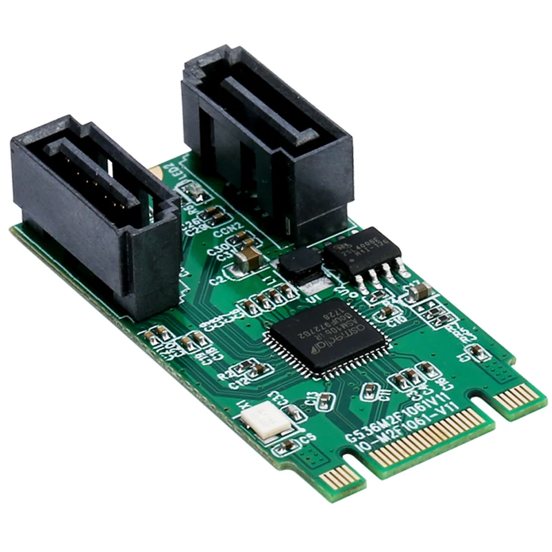 NGFF PCI express 2 Порты и разъёмы SATA 3,0 RAID карты B + M ключ M.2 двойной SATA 6 Гбит/с адаптер RAID0 RAID1 с 7Pin SATA ASM1061R