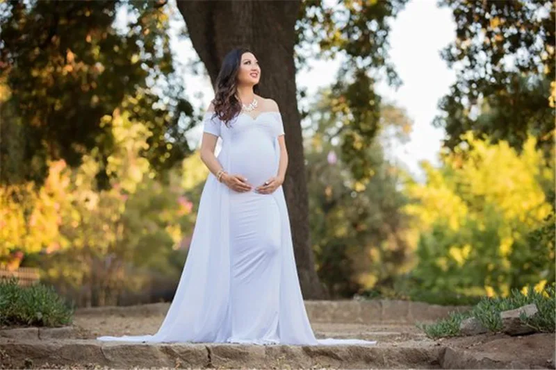 Shoulderless Maternity Pregnancy Dress Photography Props New Women Pregnant Dresses Maxi Maternity Gown Clothes For Photo Shoots (4)