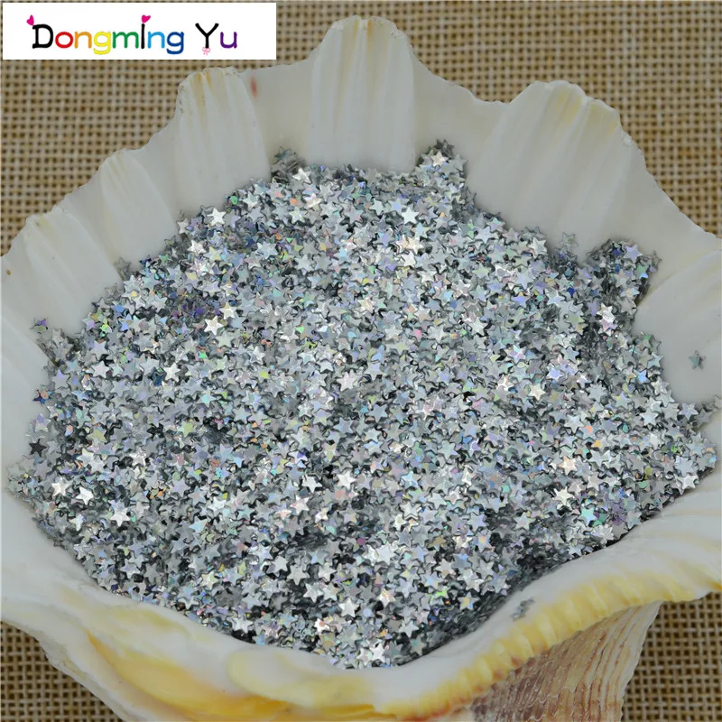 

20000pcs(50g)Silver Laser 3mm Star Shape Loose Sequins Glitter Paillette Sewing,Wedding Craft DIY Garment Accessorie Nail Beauty