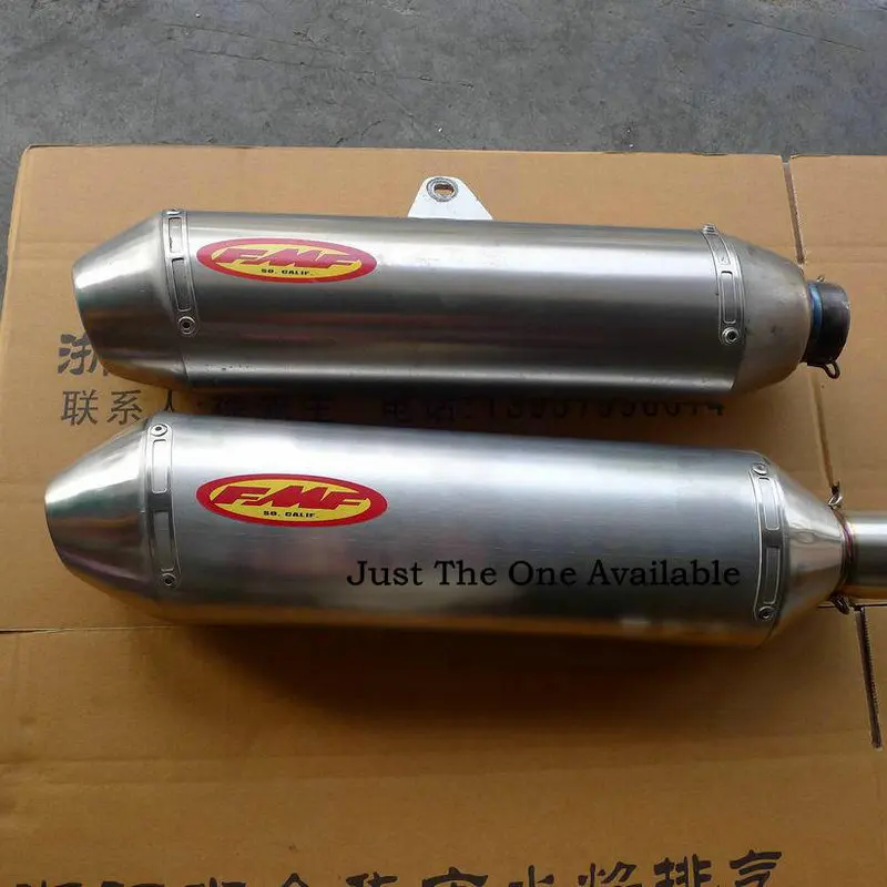 Acero inoxidable modificado FMF motocicleta escape motocross escape z750 fz6 crf 230 cb400 er6n tmax500 ktm