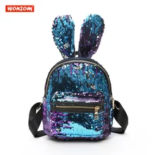WONZOM Girls Sequin Daypack Small Travel Backpack Teenage Rabbit Ears Leisure School Bag Bling Backpacks WONZOM Girls Sequin Daypack Small Travel Backpack Teenage Rabbit Ears Leisure School Bag Bling Backpacks