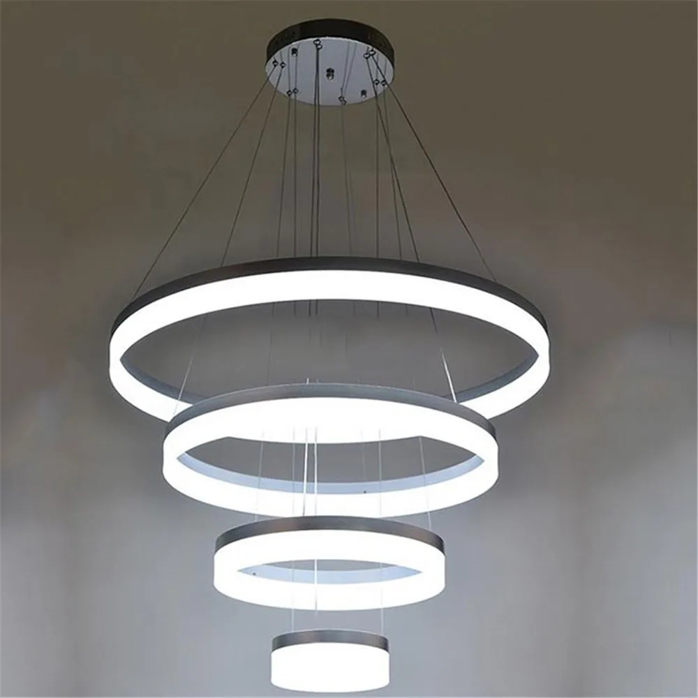 76W Acrylic Aluminum Led chandeliers light for living room D20 D40 D60