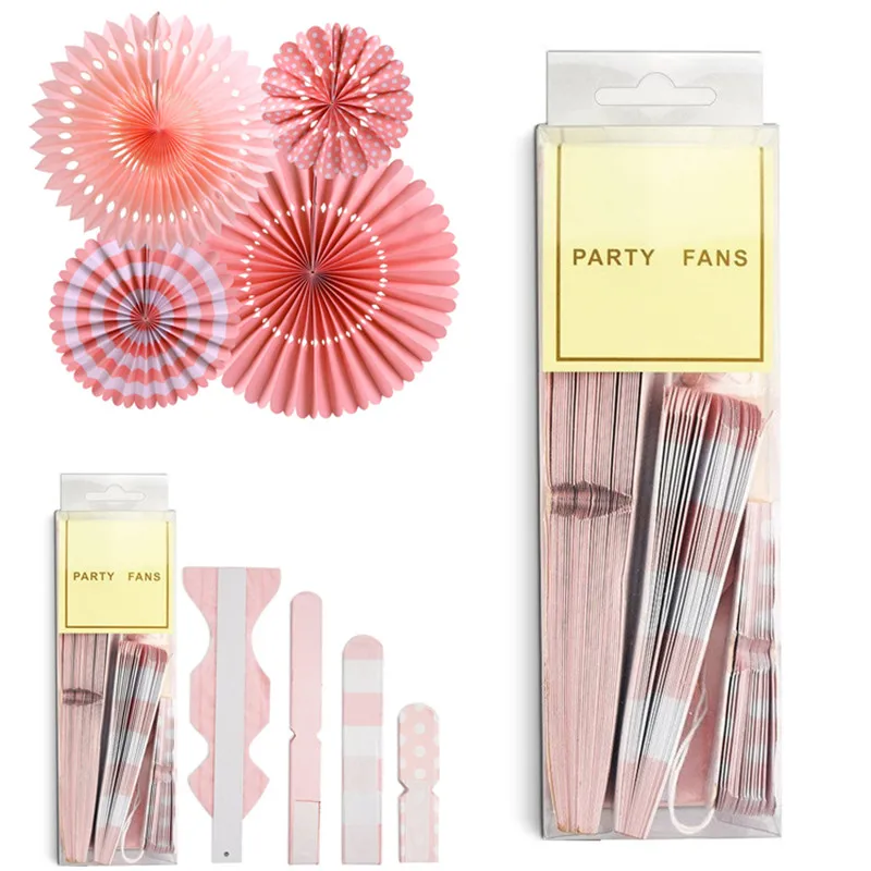 4 paper fan-Baby pink