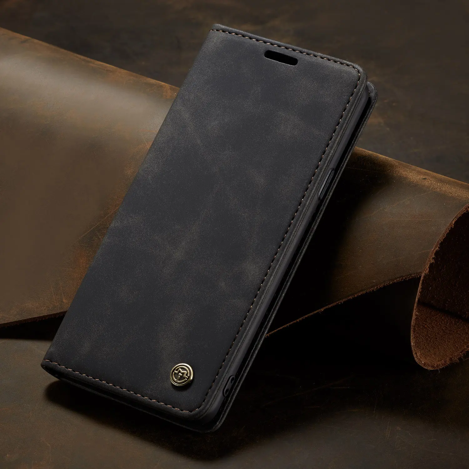 Чехол для телефона CaseMe для samsung Galaxy S7, роскошная подставка для кредитных карт, магнитная кожа флип-чехол для samsung S9 PLUS S8 S8 Plus - Цвет: Черный