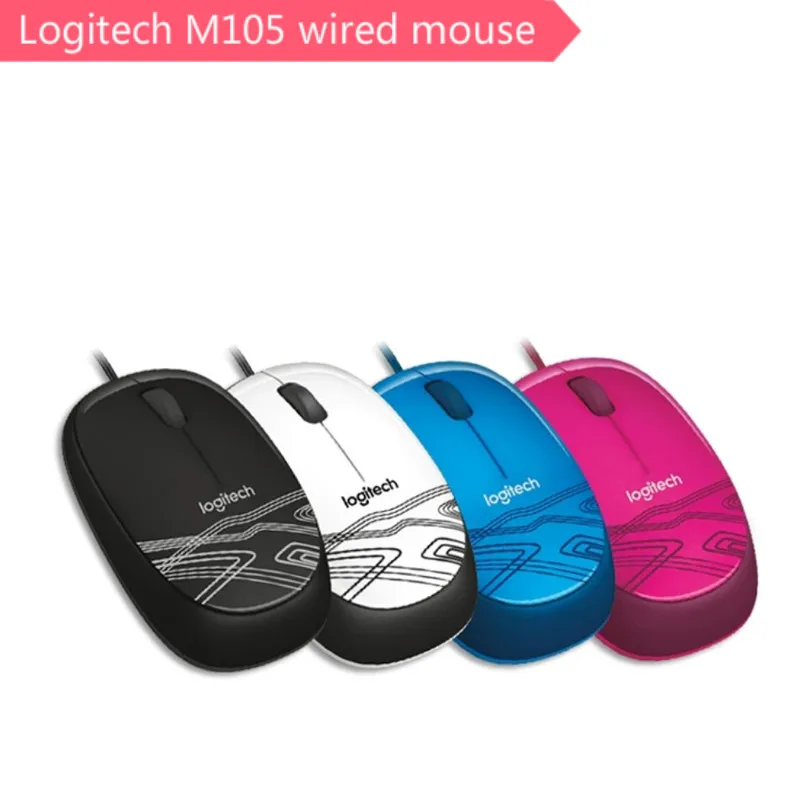 

original Logitech M105 Wired Mouse with Multi-color Portable Mouse Optional 1000dpi Cable for Mac OS/Windows PC/