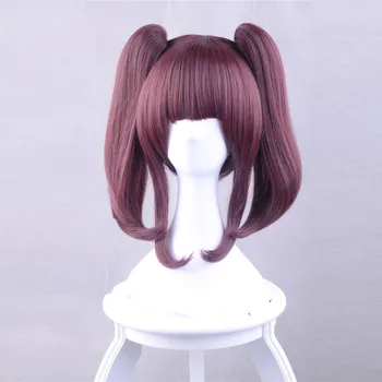 

THE IDOLM@ST CINDERELLA GIRLS Ogata Chieri Cosplay Wig 35cm Claw Clip Ponytail Synthetic Hair Wig for Women Girls Wine Red