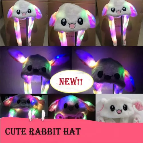 

New Women's Girls Pretty Hat Rabbit Bunny Ears Will Move The Rabbit Hat Cute Gift